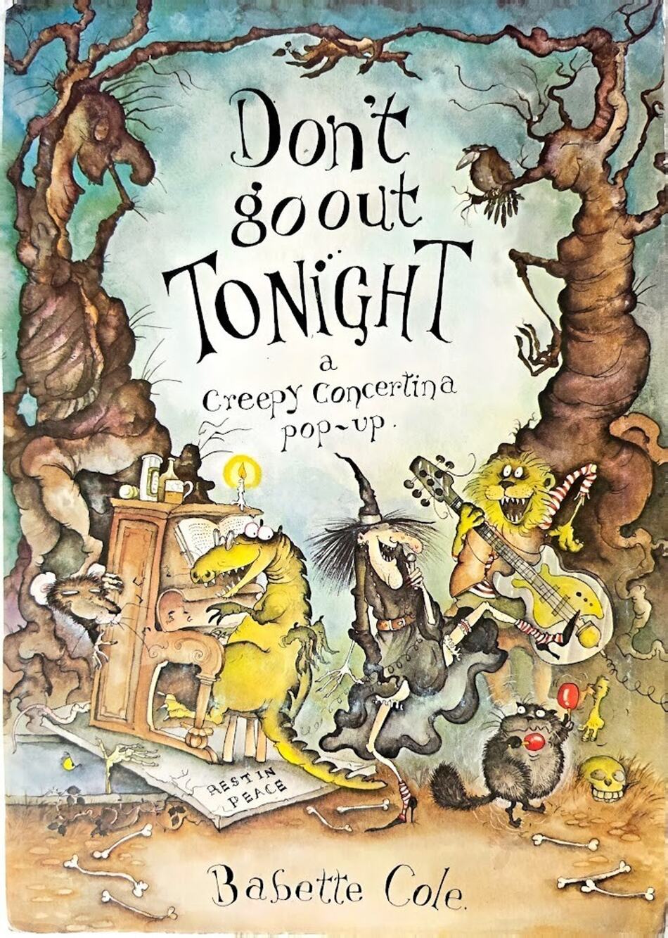 Don't Go Out Tonight Babette Cole Concertina Pop-Up Book 1990 Vintage